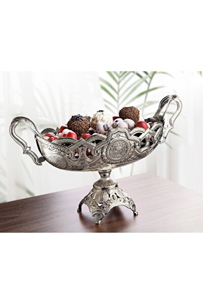 Genel Markalar Gümüş Metal Çikolatalık Dekoratif Gondol 39x16cm H.23cm