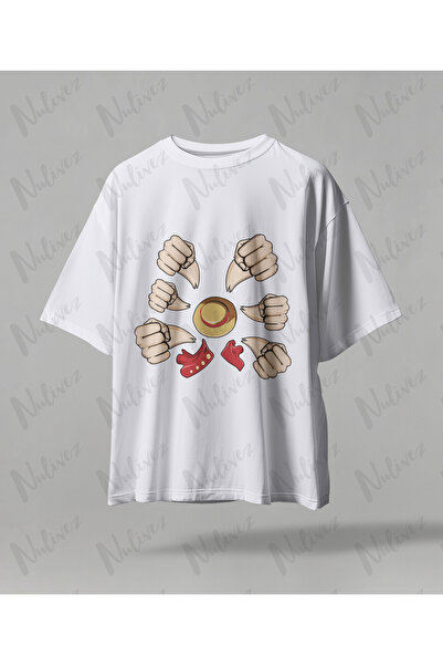 Nulivez One Piece Luffy Anime Printed Oversize Unisex T-Shirt Japanese Anime ...