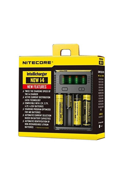 ARNEER Nitecore New İ4 İntelli Charger Li-Ion / Nı-Cd / Nı-Mh Pil Şarj Cihazı