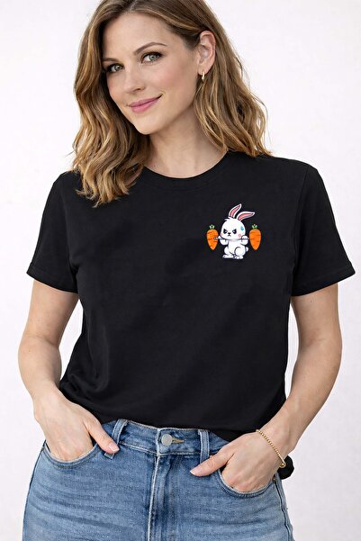 herkesemoda Βαμβακερό μπλουζάκι με λαιμόκοψη ποδηλάτου και λεπτομέρεια με στά...