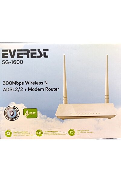 GM Everest SG-1600 A-DSL Modem 300 Mbps Wireless N 4 Port Router