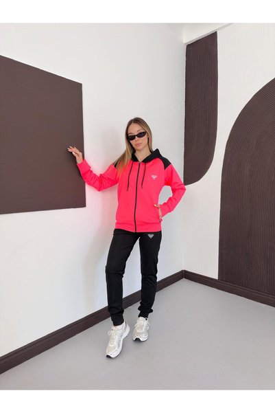 LFSPORT New Season Hooded Women's Tracksuit Set Neon Pink
