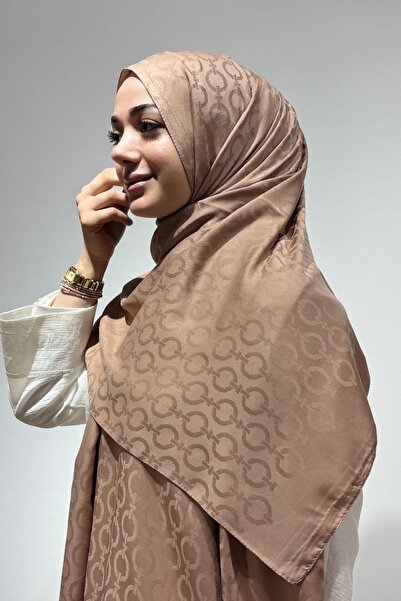 Firuze scarf Cotton & Bamboo Mink Jacquard Shawl