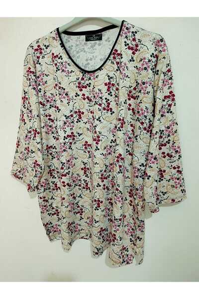 anne moda ankara Ολόσωμη καλοκαιρινή μπλούζα με μανίκια Capri 95% Viscose Ant...