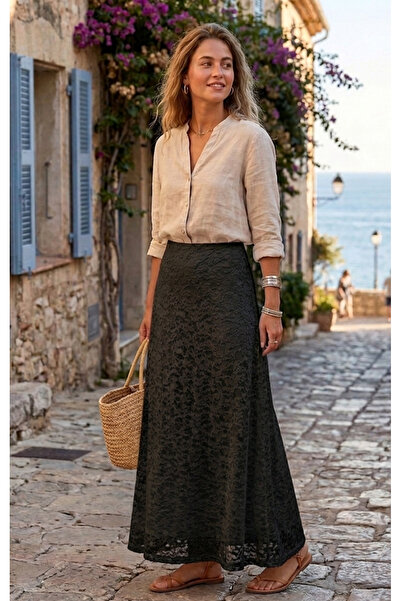 COMS'S Άνετη γυναικεία φούστα με ελαστική μέση και μακριά επένδυση