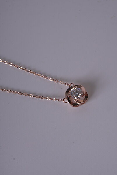 Aksesuaring 0,80 Ct 6mm Mozanet Taşlı Gümüş kolye