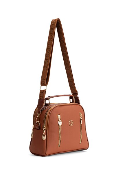 CERFF LEATHER CLUP Γυναικεία υφασμάτινη τσάντα χειρός και ώμου με μακρύ λουράκι