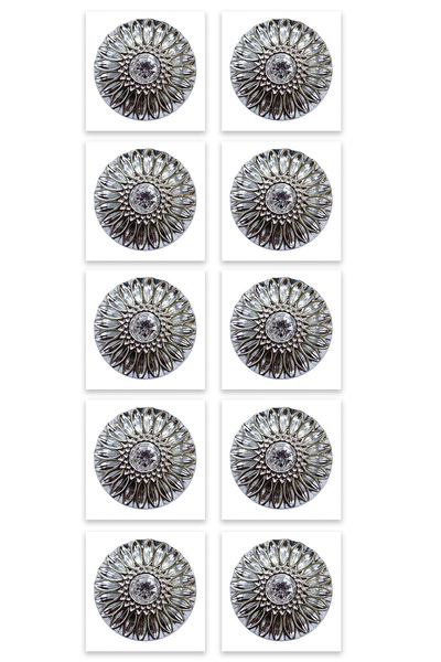 sgshobby Taşlı Düğme 10 Adet 25 mm Metal Görünümlü Düğme