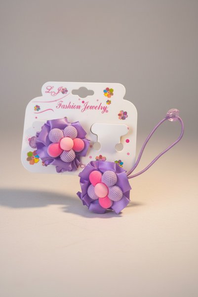 KANİNCHEN Flower Detailed Rubber Barrette Stylish Elegant Hair Clip Women & Girls Daily Accessory