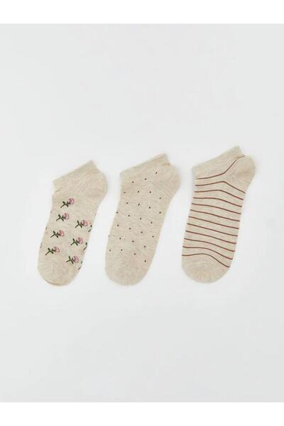 LC Waikiki Γυναικείες κάλτσες μποτάκια με σχέδια, σετ 3 τεμαχίων (S6)