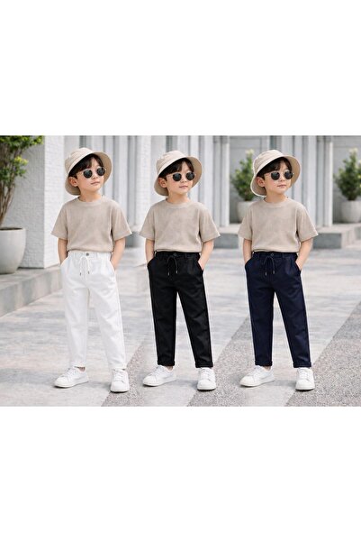 gold ılgaz tekstil 19 May% Eid Al-Adha 3 Pieces Black/White/Navy Boys' Jogger...