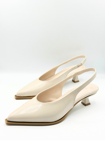 Long Star Γυναικεία παπούτσια με τακούνι σε μπεζ λουστρίνι στυλ Manifest – Κο...