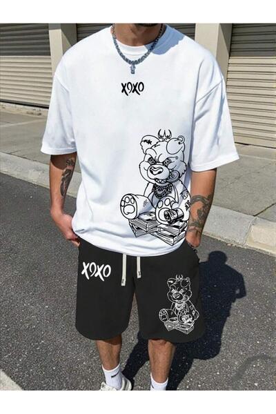 ZEMLİYA VONIX Unisex Oversize Σετ με Σορτς και Κοντομάνικο Μπλουζάκι Άνετη Εφ...