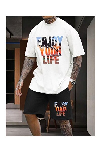 ZEMLİYA VONIX Unisex Oversize Σετ με Σορτς και Κοντομάνικο Μπλουζάκι Άνετη Εφ...