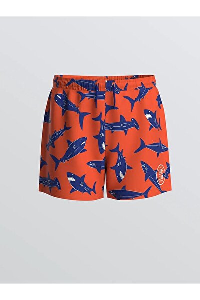 LC Waikiki Pantaloni scurți de înot pentru băieți, imprimați, cu talie elasti...