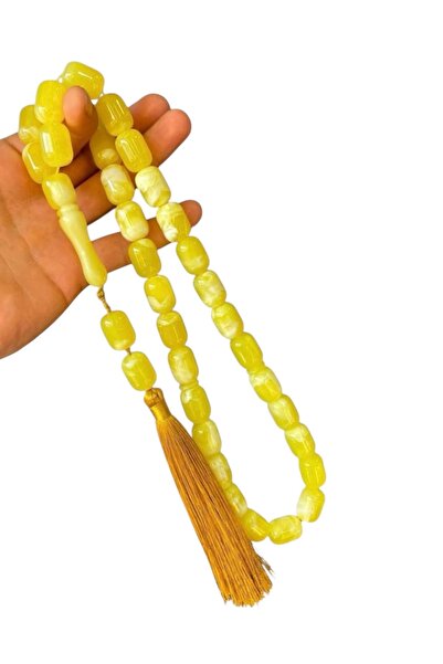 Trikala Kelle Size Drop Comparison Crimped Amber Prayer Beads 14X19 mm