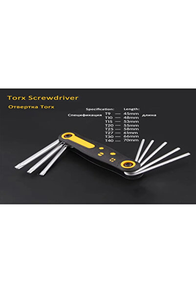 ALMESBAH BLUE 8 in 1 Folding Torx Screwdriver Set Mini Hex Torx Screwdriver B...