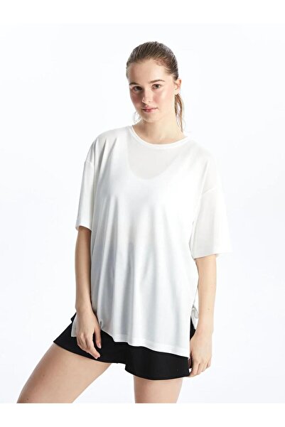 LC Waikiki Γυναικείο αθλητικό μπλουζάκι μεγάλου μεγέθους από μείγμα Modal (S5)