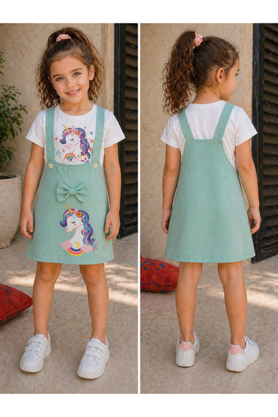 leora kids store Kız çocuk slopet elbise badi