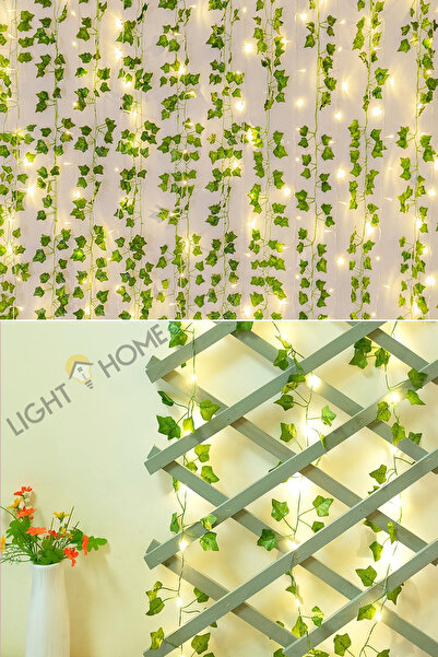 Light Home Pilli LED Sarmaşık 3 Metre Gün Işığı Yapay Yeşil Yapraklı Dekorati...