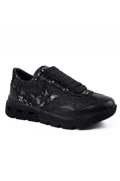 Mammamia 3990 Genuine Leather Casual Women's Shoes-Black