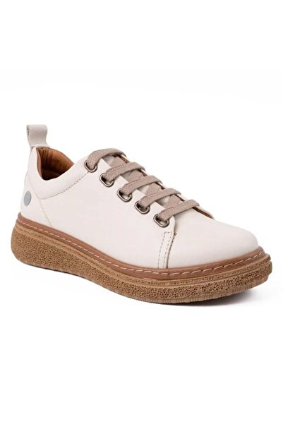 Mammamia 7750 Genuine Leather Casual Women's Shoes-Cream