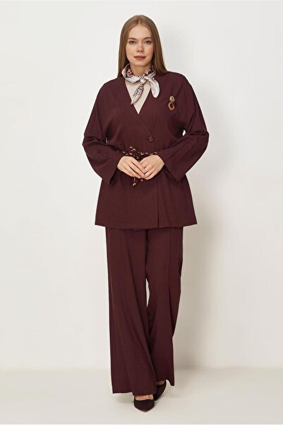 Alvina Linen Suit with Belted Trousers 46394
