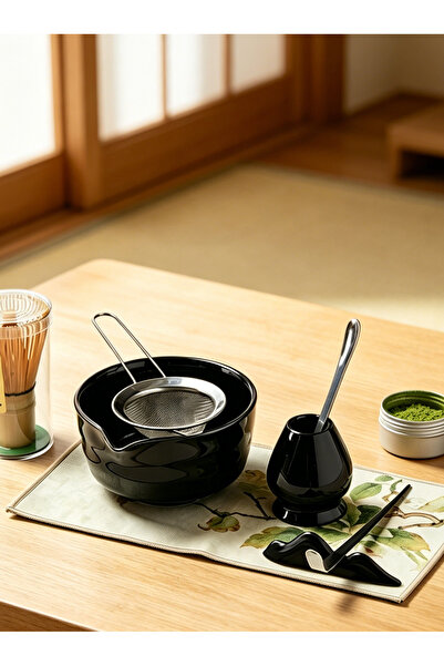 Cookware Bargain Shop طقم شاي ماتشا مع خفاقة من الخيزران ووعاء سيراميك ومنخل ...