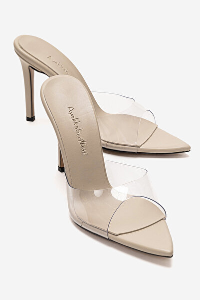 Ayakkabı Ateşi Γυναικείες παντόφλες με μυτερή μύτη και λεπτό τακούνι με διάφα...