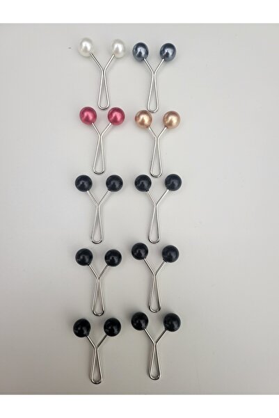 MY VİNTAGE 10 τεμάχια κλιπ για κασκόλ/σάλια 6 μαύρα 4 χρωματιστά