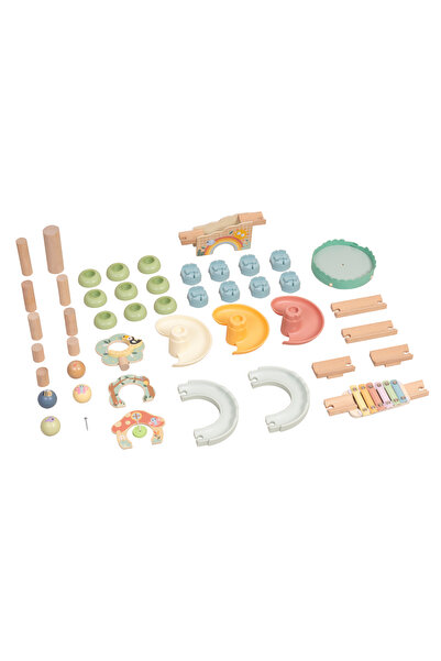 Brick Hues Wooden Ball Drop Track Set