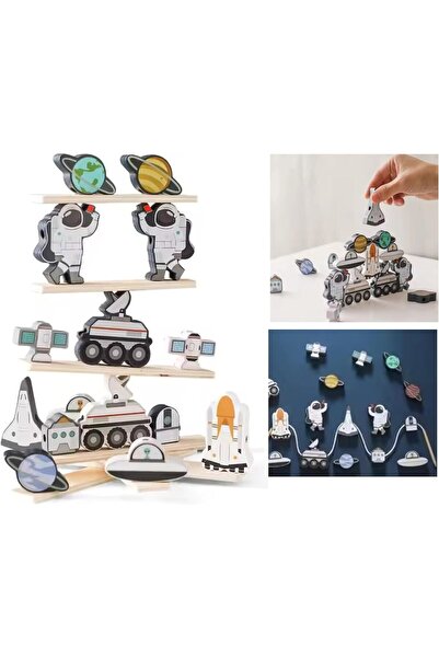 Brick Hues Montessori Space Stacking & Threading Set