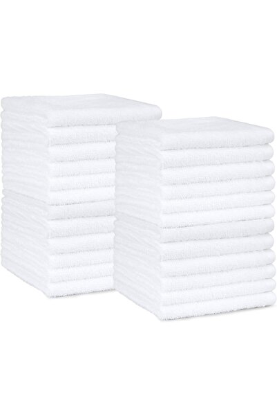 Amazon basics Towel, Cotton Towels, White - Pack of 24