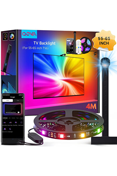 Qova Έξυπνη ταινία LED RGBIC για τηλεοράσεις 55-65 ιντσών, Qova ® Κάμερα HD 1...
