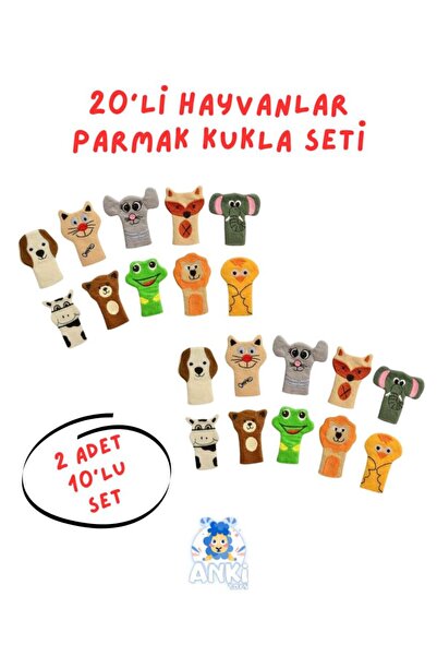 AnkiToys 20'li Hayvanlar Parmak Kukla Seti (10x2)