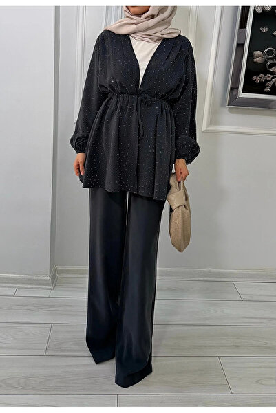 MODA S&S BZLİNE Σετ κιμονό με πέτρες και φαρδύ παντελόνι