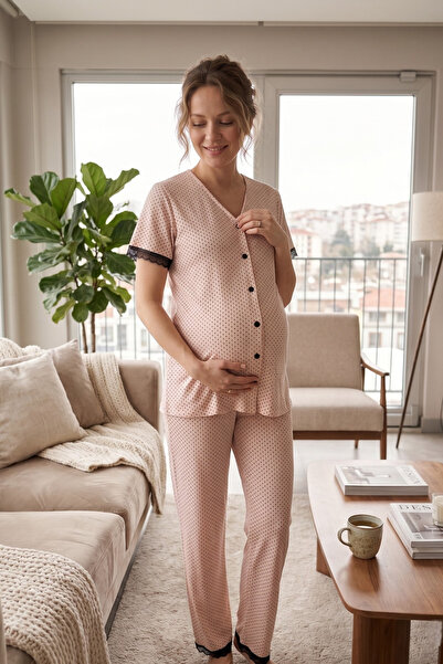 Miss Dünya Lissa Σετ πιτζάμες για εγκύους και μητρότητα Pure Comfort με πουά ...