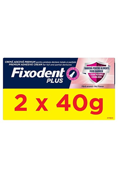 Fixodent Pachet Plus Food Barrier, crema adeziva pentru proteza dentare, 2 x ...