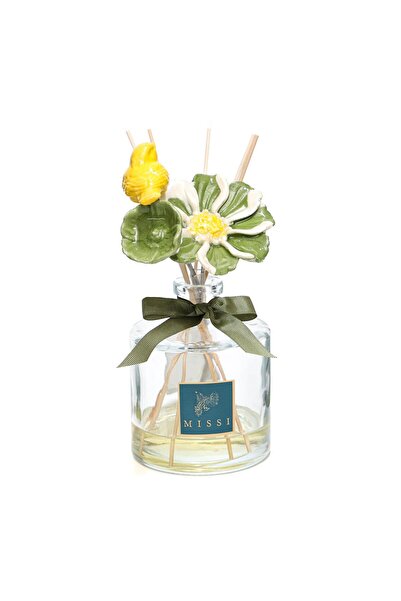 Missi Crystal Bloom Collection Emerald-Parlak Sırlı Seramik Çiçekli Oda Kokus...
