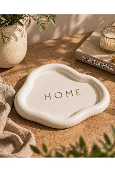 mythos Golden Yellow Home Text Detailed Bohemian Concrete Presentation Tray D...