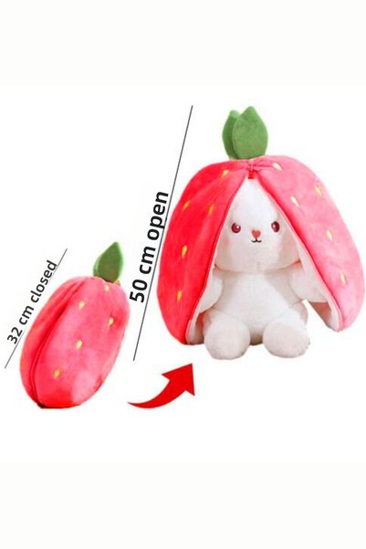 TrendTopic Special Gift for Lover Strawberry Rabbit Special Design - Both Strawberry and Rabbit with Zippered Structure
