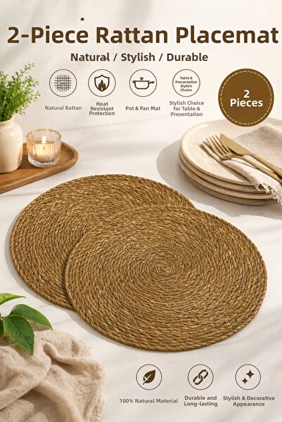 Penthouse 2' Ψάθινη πλάκα σερβιρίσματος Supla American Weave, Πιάτο σερβιρίσμ...