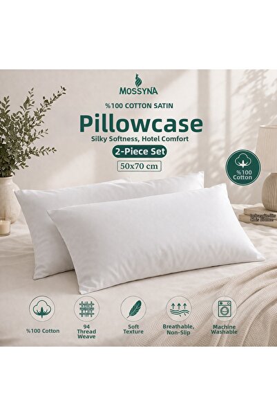 Mossyna Μαξιλαροθήκη από 100% βαμβακερό σατέν |   Σετ 2 τεμαχίων |   50x70 | ...