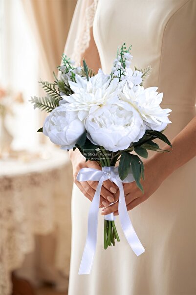 Yapay Çiçek Deposu Μιλένα Σετ Νυφικών Ανθοδέσμης 2 τεμαχίων