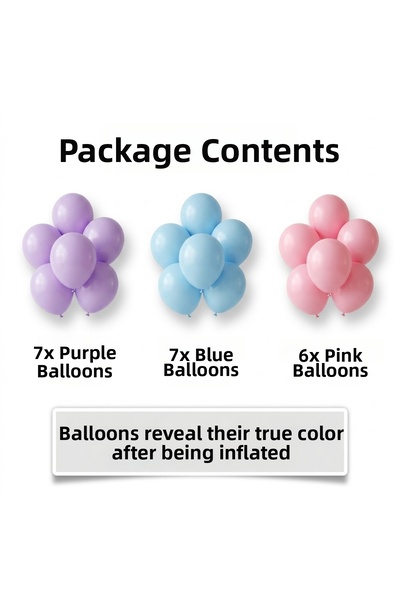 baloss fer Macaron Lilac Blue Pink Balloon Set 20 Pieces Pastel Party Decoration