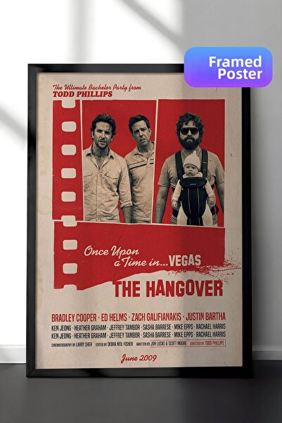 Postifull Αφίσα The Hangover με μαύρο πλαίσιο, Πίνακας Κινηματογράφου και Τηλ...