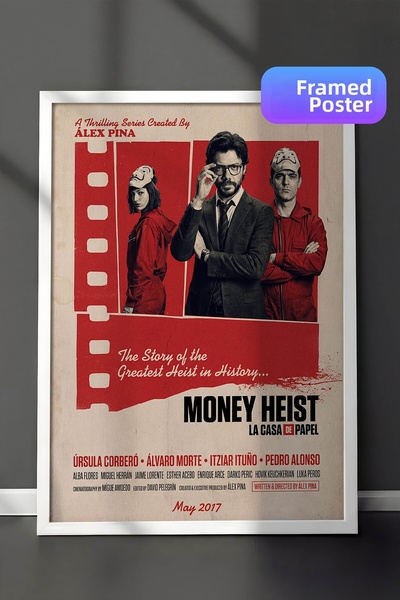 Postifull Αφίσα Money Heist με λευκό πλαίσιο, Πίνακας Κινηματογράφου και Τηλε...