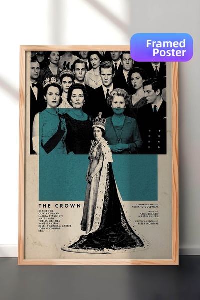 Postifull Η αφίσα με ξύλινο πλαίσιο The Crown, Πίνακας Κινηματογράφου και Τηλ...