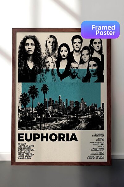 Postifull Αφίσα με καφέ πλαίσιο Euphoria, Πίνακας κινηματογράφου και τηλεοπτι...