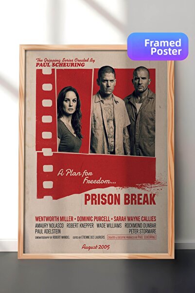 Postifull Αφίσα με ξύλινο πλαίσιο Prison Break, Πίνακας ταινιών και τηλεοπτικ...